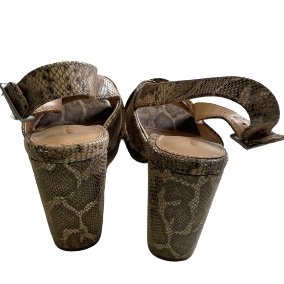 Women's Snake Pattern Slingback Block Heels - Picture 4 of 4